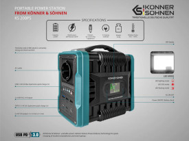 Statie de incarcare baterie externa centrala portabila Konner 200W - KS-200PS