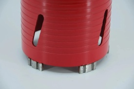 Carota diamantata Super PREMIUM ø115mm x 180mm x M16 pentru gaurire Beton armat, Zidarie, Granit - DXQZ.REDCORE.115 - Img 2