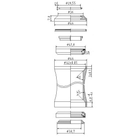 Cuveti Integrati NECO 1.1/8"(Campagnolo) - Img 3