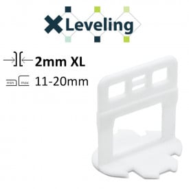 Distantiere XL autonivelare ( Clips XL ) pt. placi groase (11- 20 mm) - Rost de 2 mm - 100 buc - XLEV-PLC2XL100 - Img 1