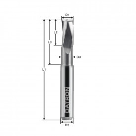 Freza cu 3 caneluri, Datron 0068056K, 6.0x6.0mm