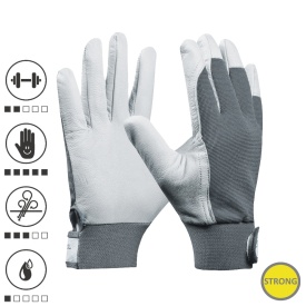 Manusi de protectie Uni Fit Comfort, din piele de capra si spandex, uz profesional, marimea 9/L - Img 2