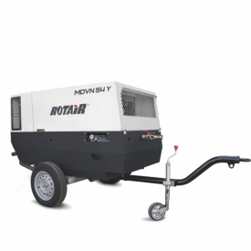Motocompresor ROTAIR MDVN 54Y 5400l/min 7bar motor YANMAR cu bara tractare fixa doar pentru santier - Img 1