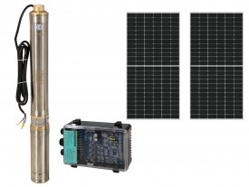 Progarden Pachet 3TSC3.5-50-48/500 Pompa submersibila 1", solar, 500W/48V, MPPT, 50m, 3.5mch, multietajata, apa curata + 2 x SP460M-72H Panou fotovoltaic - Img 1
