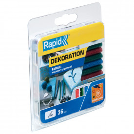 Rapid 5001425, set 36 de rezerve de lipici, colorate, cu sclipici, Ø7 x 90 mm - Img 1