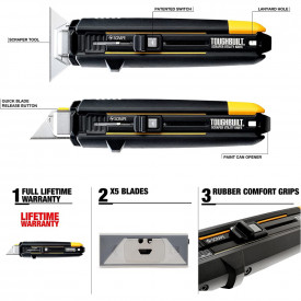 Razuitoare - cutit utilitar + 5 lame de rezerva ToughBuilt TB-H4S5-01 - Img 2