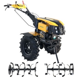 Motocultor Alpine V2 12CP, 2+1, roti 6.00-12, diesel, EU V, pornire electrica, 2 prize putere PRS20-45 Prasitoare + Remorca RM500T+ Plug bilonat/rarita + Plug reversibil + Adaptor + 2 Roti metalice 540x170 + 6 L ulei - Img 4