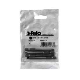 Set 5 biti Felo, seria Industrial profil Drept, E6.3, 5.5x1.0mm, 70mm