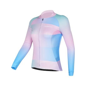 Tricou Ciclism Lady DAREVIE Albastru/Roz XL - Img 3