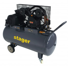 Compresor aer, 200L, 8bar, 600L/min, trifazat, angrenare curea  Stager HMV0.6/200 - Img 5