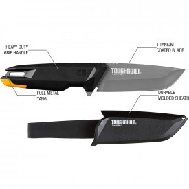 Cutit utilitar cu lama de 10 cm + teaca ToughBuilt TB-H4S-40-TMK-2