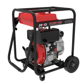 Motopompa SENCI SCDWP-100E diam. 4″ Diesel, DE, rezervor 12.5L, roti transport - Img 1