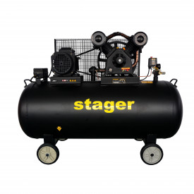 Compresor aer, 370L, 10bar, 600L/min, trifazat, angrenare curea Stager HMV0.6/370-10 - Img 6