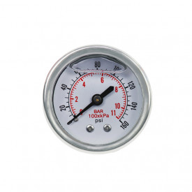 Manometru inox, 0-11bar, orizontal, FE1/4", lichid anti-vibratii - Img 1