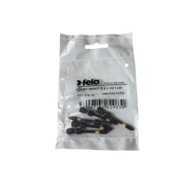 Set 5 biti Felo, seria Impact profil Pozidrive, E6.3, PZ1, 50mm