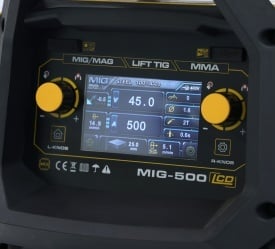 Stație sudură trifazată 500A ProWELD MIG 500Y pentru Oțel, Inox, Aluminiu, Fontă, MIG/MAG sinergic, TIG Lift, MMA + derulator extern, bobină 15kg, LCD dual - Img 5