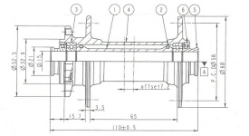 Butuc Fata NOVATEC D041SB-B15 110 x 15 mm - Img 3