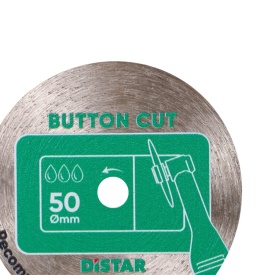 Disc diamantat ButtonCut ultra-subtire pt. mini-polizoare, pt. portelan, 50x0,8x5,8 (mm) cu ax prindere 3.2-3.0F, Super Premium - DiStar-11120159106