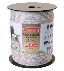 Fir gard electric 4mm SUPER CORDON 6 fire inox 400m CHAPRON