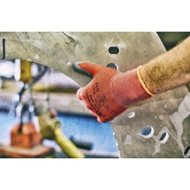Manusi de protectie Eco Grip, din poliester, acoperire din latex cu textura striata, uz profesional, marimea 9/L - Img 6