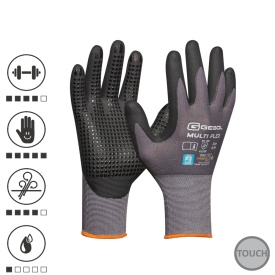Manusi de protectie Multi Flex, din nylon si spandex, acoperire din spuma de nitril, uz profesional, marimea 10/XL - Img 2