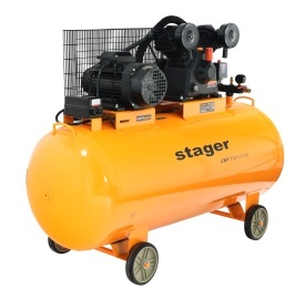 Stager Air 60C370 compresor aer, 370L, 10bar, 600L/min, trifazat, angrenare curea - Img 3