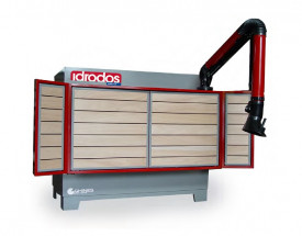 Banc de lucru vertical cu vacuum si exhaustare praf - Idrodos - Img 1