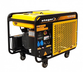 Generator de curent trifazat Stager YDE12E3, open frame 9.6kW, diesel, pornire la cheie