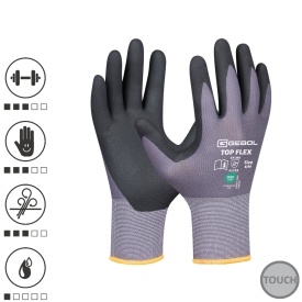 Manusi de protectie Top Flex, din nylon si elastan, acoperire din spuma de nitril, uz profesional, marimea 10/XL - Img 2