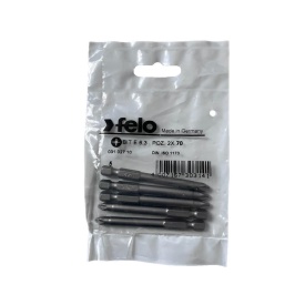 Set 5 biti Felo, seria Industrial profil Pozidrive, E6.3, PZ2, 70mm