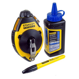 Stanley 0-47-681 Set sfoara de trasat Fatmax 30m, creta albastra si marker negru