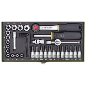 Trusa de biti si chei tubulare pentru ingineri, Proxxon 23080, 1/4", 36 buc