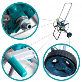 Carucior pentru furtun de gradina, telescopic, 60m, 1/2", 30m 3/4" - Img 2
