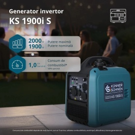 Generator de curent Konner & Sohnen 2.0 kW inverter benzina KS-1900iS - Img 5