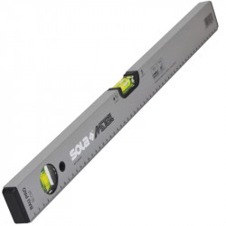 Nivela din aluminiu SOLA BAUPRO 100, profil tubular, argintiu, 2 bule, 100 cm