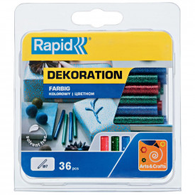 Rapid 5001425, set 36 de rezerve de lipici, colorate, cu sclipici, Ø7 x 90 mm - Img 2