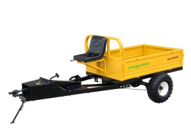 Remorca cu tractiune 500kg ProGARDEN Pachet Alpine RM500T, 1 osie, prindere bolt pentru motocultor, roti 19x7-8 si set manicoti Adaptiv 3 in 1 S - Img 1