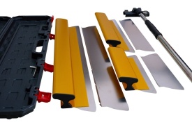 Set de gletiere profesionale Heavy-Duty aluminiu 30,50,80 (cm) x 3,5mm cu maner extensibil si cutie de transport - Img 4