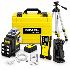 SET Nivelă Laser Motorizată Nivel System CLx3B MOTOR, Albastru 505 nm, 3x360° + Trepied SJJ-M1 EX + Senzor CLS-5