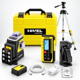 SET Nivelă Laser Motorizată Nivel System CLx3V MOTOR, Violet 3x360° + Trepied SJJ-M1 EX + Receptor CLS-310 Digital - Img 2