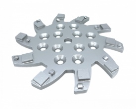 Disc stea cu segmenti diamantati pt. slefuire pardoseli - segment 10 buc DPC - 250 mm - prindere 19mm - DXDY.8501.250.75.010-R - Img 2