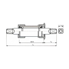 Monobloc Pedalier NECO 122,5/28 mm Negru Cupe Metal/Plastic - Img 2