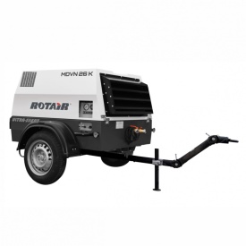Motocompresor ROTAIR MDVN 26KEco5 2500 l/min/6.5bar motor Kubota25cp tractabil santier+kit sablare - Img 1