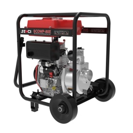 Motopompa ape curate SENCI SCDWP-80E diam. 3″ Diesel, DE, rezervor 12.5L, roti transport - Img 2