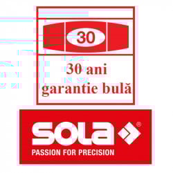 Nivela din aluminiu SOLA BAUPRO 60, profil tubular, argintiu, 2 bule, 60 cm