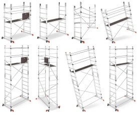 Schela aluminiu mobila 2x2(m), inaltime de lucru 4m, platforma 1,6x0,45(m), max. 150kg - Img 3