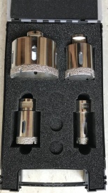 Set 4 carote diamantate pt. gresie portelanata & piatra - diam. 20, 35, 50, 75mm Super Premium - DXDH.80407.S20-75.Set