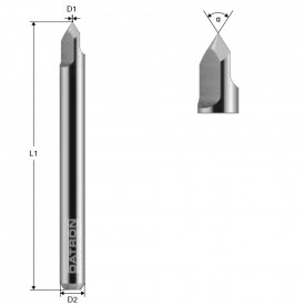 Freza echilibrata pentru gravura, Datron 0068282G, 30 grade, 0.10x6.0mm - Img 3