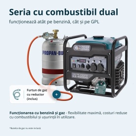 Generator de curent Konner & Sohnen 4.5 kW inverter - HIBRID GPL + benzina- insonorizat KS-4500iG - Img 3