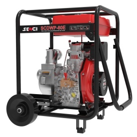 Motopompa ape curate SENCI SCDWP-80E diam. 3″ Diesel, DE, rezervor 12.5L, roti transport - Img 3